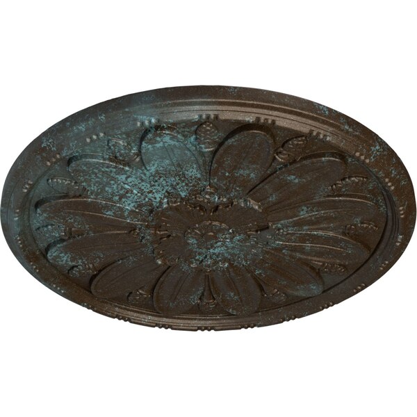 Fairfax Ceiling Medallion, Hand-Painted Bronze Blue Patina, 29 7/8OD X 1 3/8P